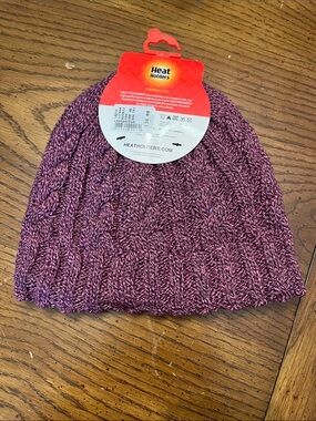 Heat Holders Cable Knit Thermal Beanie - Heathered Plum